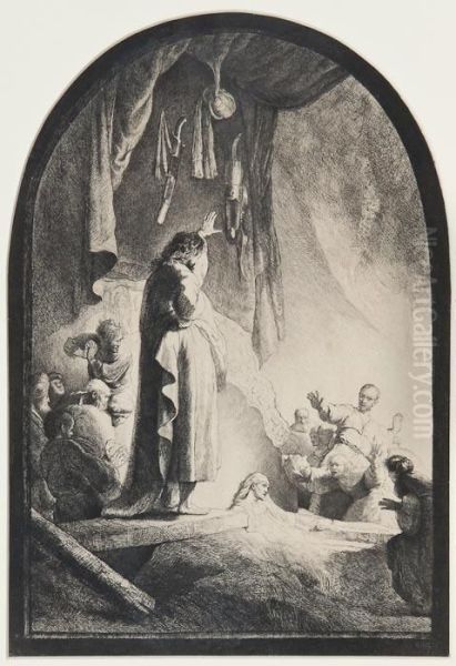 The Raising Of Lazarus Oil Painting by Pierre Francois Basan