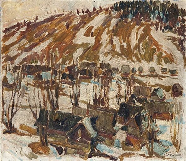 Stary Mlyn Oil Painting by Franciszek Jazwiecki