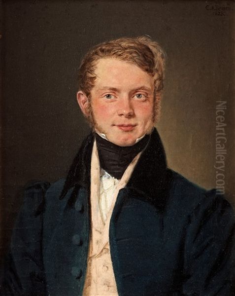 Mansportratt Oil Painting by Christian Albrecht Jensen