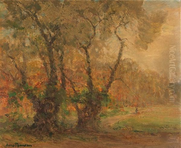 Autumnal Landscape Oil Painting by Ernst Jensen