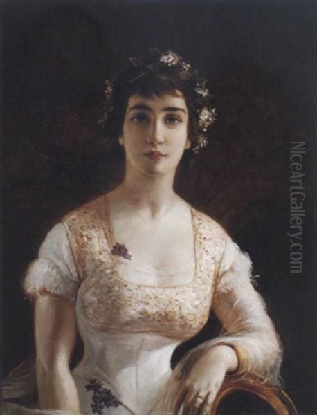 Portratt Av En Ung Italienska Oil Painting by Elisabeth Anna Maria Jerichau-Baumann