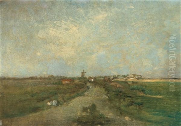 Hollandische Landschaft Oil Painting by Eugen Jettel