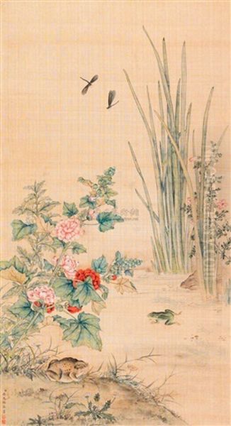 Pondpool Oil Painting by  Jiang Tingxi