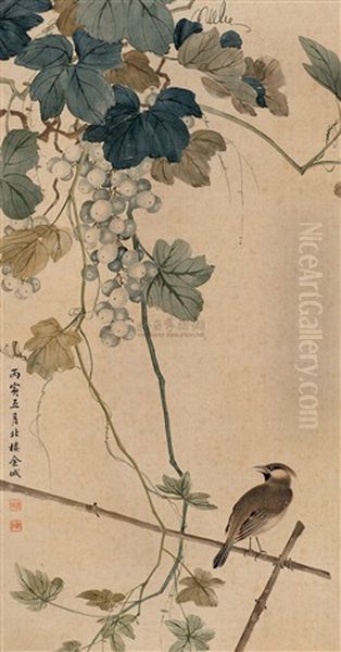 Bird Singing Oil Painting by  Jin Cheng