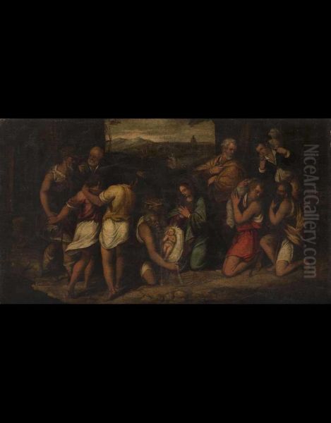 Adorazione Dei Pastori Oil Painting by Giambattista Da Ponte (Giambattista Bassano)