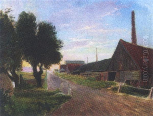 Parti Fra Skagen Teglvaerk Oil Painting by Viggo Johansen
