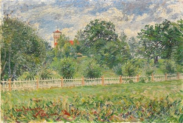 Sommarlandskap - Motiv Fran Sturehof Oil Painting by Carl (August) Johansson