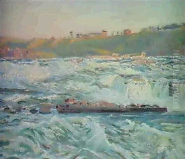 Umealven Vid Baggbole Oil Painting by Carl (August) Johansson