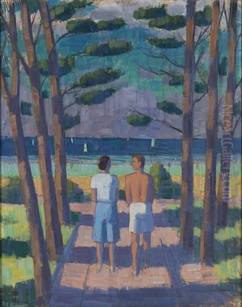 Par Vid Strand Oil Painting by Johan Albin Johansson