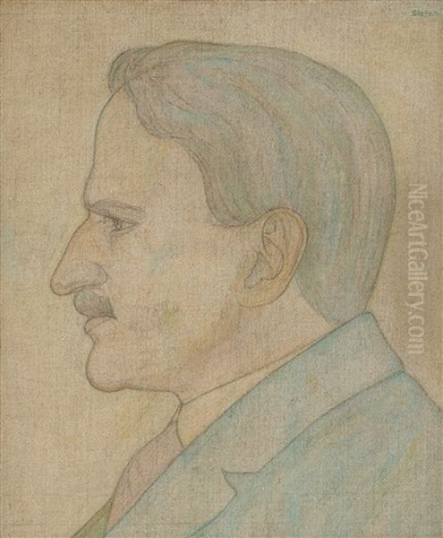 Porwoodtt August Chrysosemus Borgstrom Oil Painting by Stefan Johansson