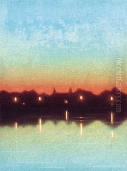 Majnatts-gryning I Mansken Oil Painting by Stefan Johansson