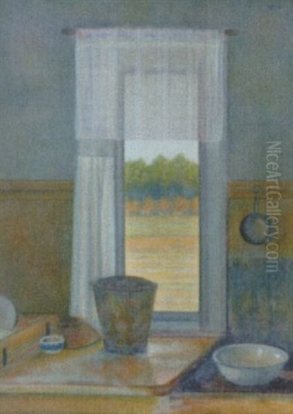 Utsikt Fran Ett Fonster Oil Painting by Stefan Johansson