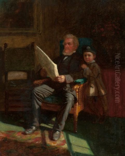 Portrait Of John C. Chandler And Philip J. Wilson Oil Painting by Eastman Johnson
