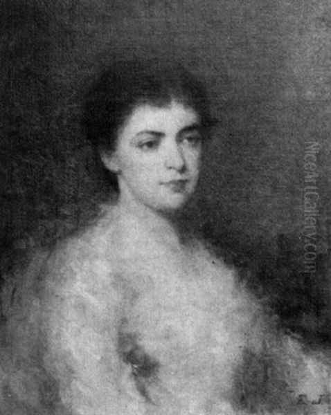 Portrait Of Mrs. Gerald Hoyt Oil Painting by Eastman Johnson