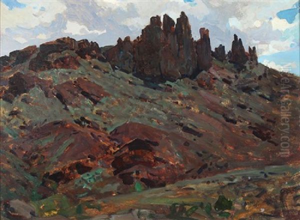 Butte Montana Oil Painting by Frank Johnson