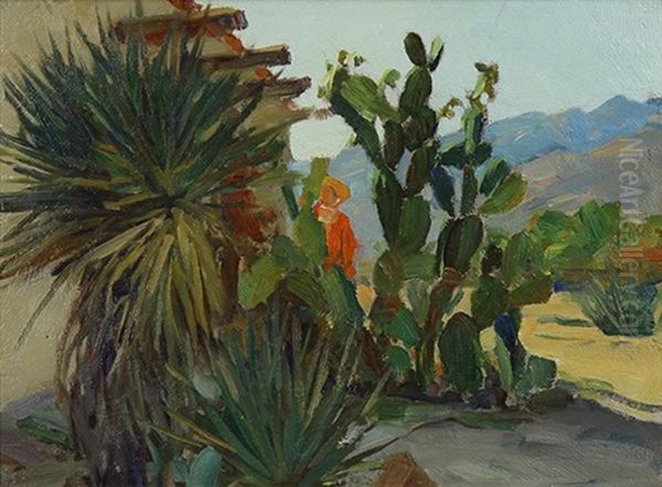 Desert Bungalow Oil Painting by Frank Tenney Johnson
