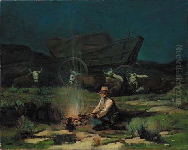Beginning Of A Lonely Night Oil Painting by Frank Johnson