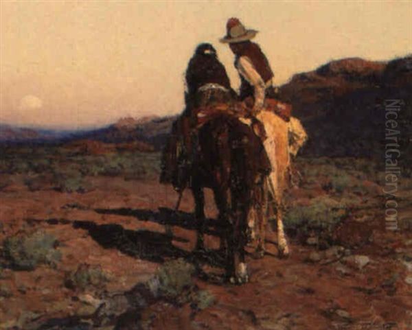 The Rising Moon Oil Painting by Frank Tenney Johnson