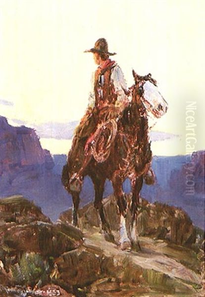 At Evening Oil Painting by Frank Tenney Johnson