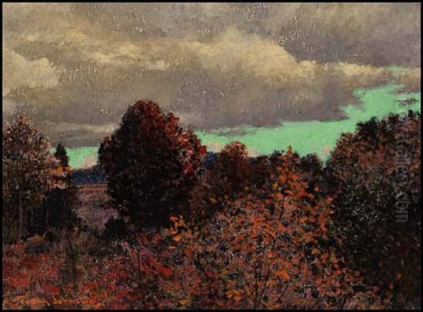 Blaze Of Glory, October Oil Painting by Francis Hans Johnston