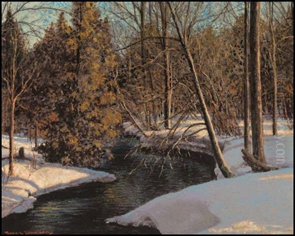 Golden Cedars Oil Painting by Francis Hans Johnston