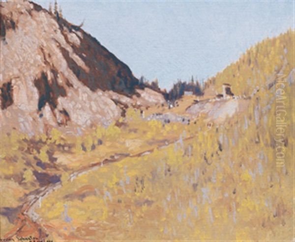 June Evening In The Gulch, Eldorado, N.w.t. Oil Painting by Francis Hans Johnston