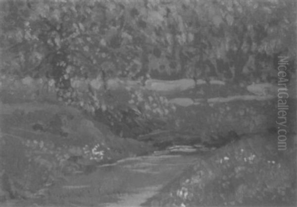 Green Pool Oil Painting by Francis Hans Johnston