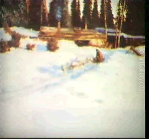 Onoman Lake, Late March Oil Painting by Francis Hans Johnston