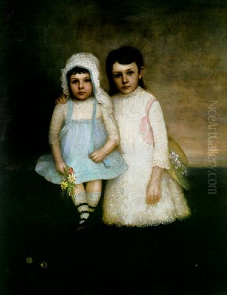 Sisters Oil Painting by Harvey Joiner