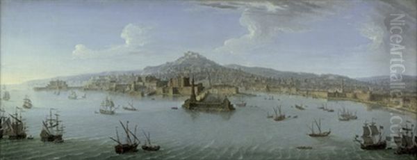 Neapel: Blick Auf Die Stadt Vom Meer Oil Painting by Antonio Joli