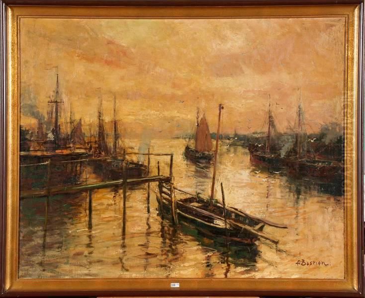 Port De Peche Au Crepuscule Oil Painting by Alfred Bastien