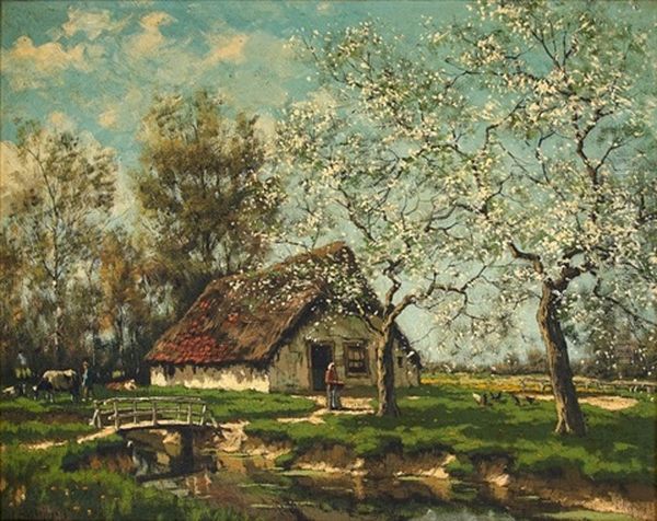Springtime Blossoms Oil Painting by Tinus de Jongh