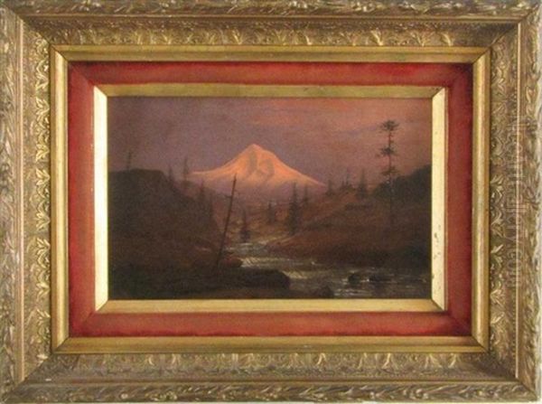 Mount Hood At Sunset Oil Painting by Carl Henrik Jonnevold