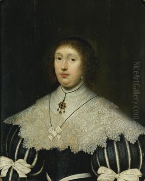 Portrait Of Lady Oil Painting by Cornelis Jonson Van Ceulen