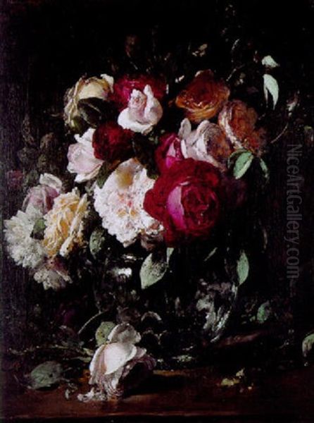 Fleurs Oil Painting by Eugene Joors