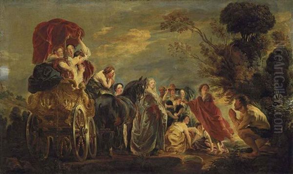 The Meeting Of Odysseus And Nausicaa Oil Painting by Jacob Jordaens