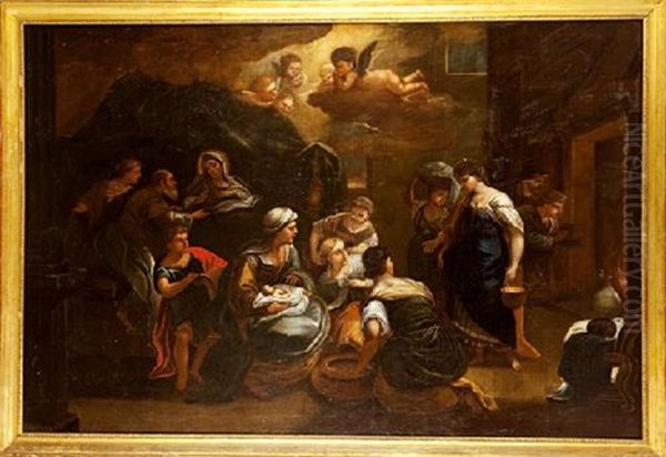El Nacimiento De La Virgen Oil Painting by Lucas Jordan