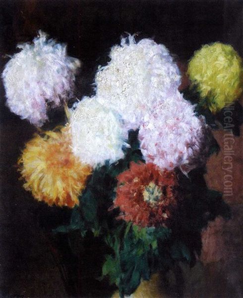 Vase De Fleurs Oil Painting by Maurice Joron