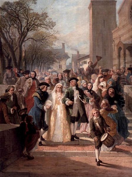 Brollopsfolje Oil Painting by Adolphe Jourdan
