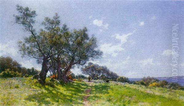 The Wandering Path Oil Painting by Louis Marie Adrien Jourdeuil