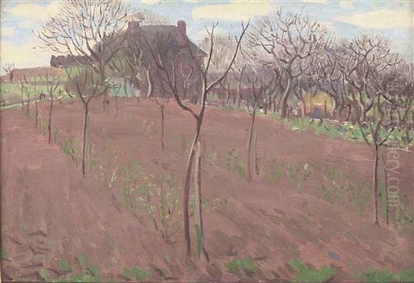 The Orchard Oil Painting by Percy Hague Jowett