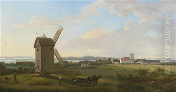 View Of Gamborg On Fyn Oil Painting by Jens Juel