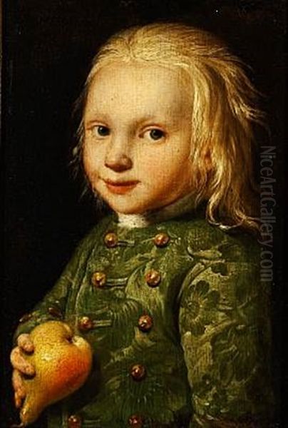 Portrait Of Brother Hannibal Vilhelm Ludvig Maaloe (+ Sister Wilhelmine Maaloe, Lrgr; Pair) Oil Painting by Jens Juel