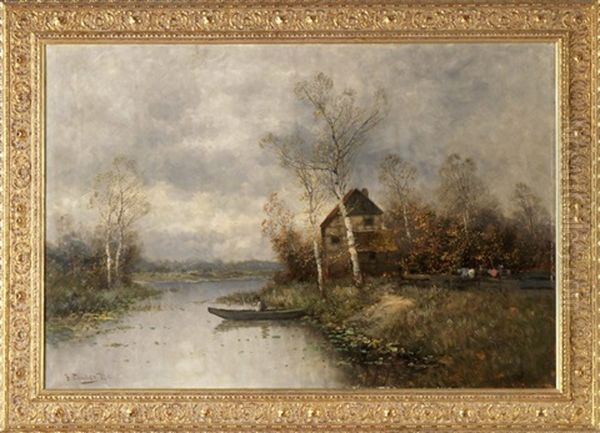 Ruderer Auf Dem Fluss Oil Painting by Johann II Jungblut