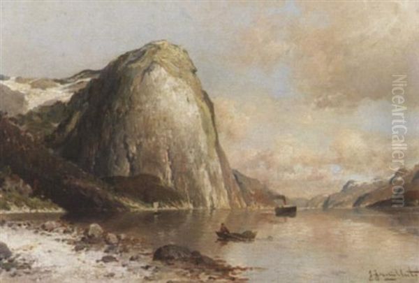 Sommerliche Fjordlandschaft Oil Painting by Johann Jungblut