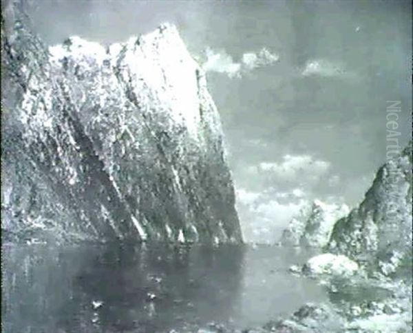 Norwegische Fjordlandschaft An Einem Sommertag Oil Painting by Johann II Jungblut