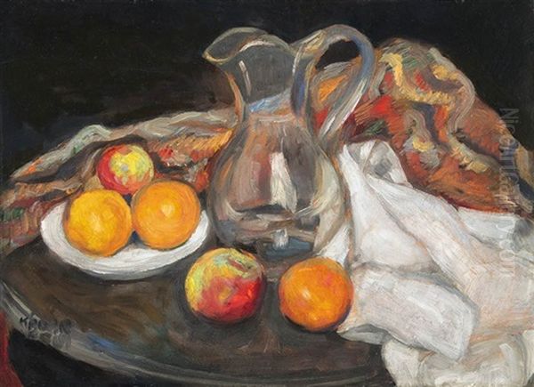 Still-life With Water Pitcher Oil Painting by Bela Kadar