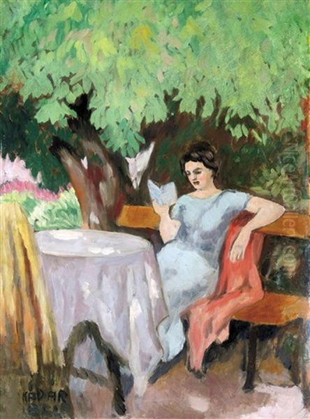 In The Garden Oil Painting by Bela Kadar