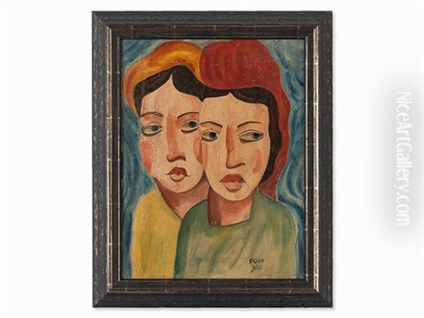 Siblings Oil Painting by Bela Kadar