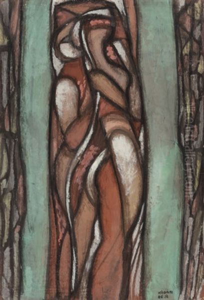 Untitled (figures) Oil Painting by Bela Kadar